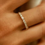 925 Silver Slanted Marquise and Round Diamond Ring - Image 4