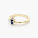 925 Silver Mini Sapphire and Diamond Ring - Image 3