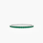 925 Silver  Emerald Eternity Band - Image 6
