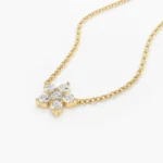 925 Silver Flower Charm Diamond Necklace - Image 5