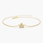925 Silver Triangle Trio Dainty Diamond Bracelet - Image 3