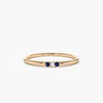925 Silver Minimal Sapphire and Diamond Ring - Image 5