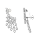 925 Silver Diamond Jacket Earrings - Image 3