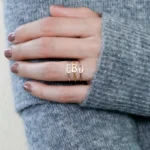 925 Silver Sideway Initial Ring - Image 4