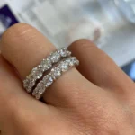 925 Silver Round Diamond Eternity Band - Image 3