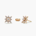 925 Silver Compass Star Diamond Earrings - Image 2