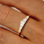 925 Silver Baguette Diamond Tiara Ring