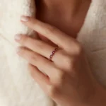 925 Silver Ruby and Round Diamond Ring - Image 3