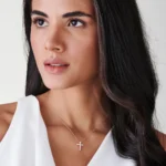 925 Silver Simple Cross Diamond Necklace - Image 6