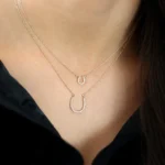 925 Silver Diamond Horseshoe Necklace - Image 9