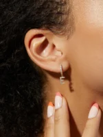 925 Silver Single letter Huggies - Image 4