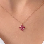 925 Silver Marquise Flower Diamond Pendant - Image 7