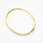 925 Silver Baguettes & Round Bangle  Bracelet - Image 4