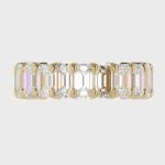 925 Silver Emerald Cut Diamond Eternity Ring - Image 3