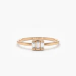 925 Silver Baguette Trio Diamond Ring - Image 3