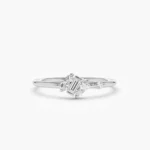 925 Silver Baguette and Round Diamond Ring - Image 3
