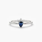 925 Silver Mini Sapphire and Diamond Ring - Image 5
