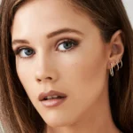 925 Silver Medium Diamond Hoop Earrings - Image 6