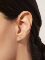 925 Silver Moon Stud Earrings - Image 2