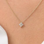 925 Silver Diamond Clover Necklace - Image 2