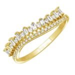 925 Silver Baguette Wave Diamond Ring - Image 3