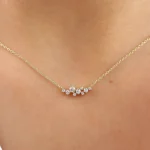 925 Silver Diamond Cluster Necklace - Image 4