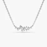 925 Silver Diamond Cluster Necklace - Image 6