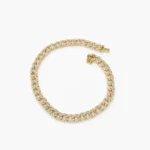 925 Silver Cuban Link Diamond Bracelet - Image 5