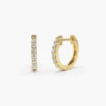 925 Silver Diamond Hoop Earrings
