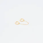 925 Silver Minimalist Pave Duo Chain Earring - Image 2
