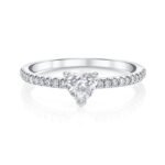 925 Silver Heart Diamond Ring - Image 3