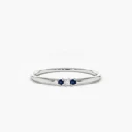 925 Silver Minimal Sapphire and Diamond Ring - Image 7