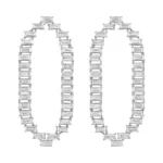 925 Silver O Diamond Earrings - Image 2