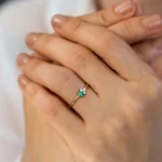925 Silver Emerald and Diamond Ring - Image 2