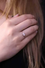 925 Silver Baguette Diamond Ring