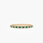 925 Silver Emerald and Diamond Eternity Ring - Image 5