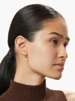 925 Silver Simple Pearl Drop Hoops - Image 2