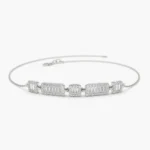 925 Silver Baguette and Round Diamond Bracelet - Image 3