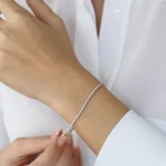 925 Silver Diamond Tennis Bracelet - Image 5