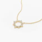925 Silver Diamond Sun Circle Necklace - Image 3