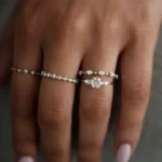 925 Sterling Silver Interwoven Band with Diamond - Image 2