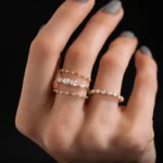 925 Sterling Silver Rose & Ruby Stacking Ring - Image 4