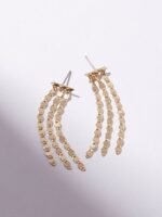 925 Silver Dangle Chain Stud Earrings - Image 5