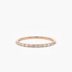 925 Silver Half-Eternity Diamond Stackable Silver Ring - Image 4