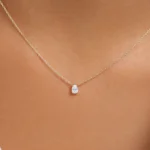 925 Silver Pear Shape Diamond Solitaire Necklaces - Image 5