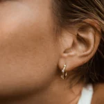 925 Silver Diamond Hoop Earrings - Image 2