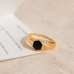 Black Hexagon Signet Ring - Image 7