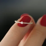 925 Silver Minimalist Diamond Stacking Ring - Image 3