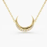 925 Silver Diamond Crescent Moon Necklace