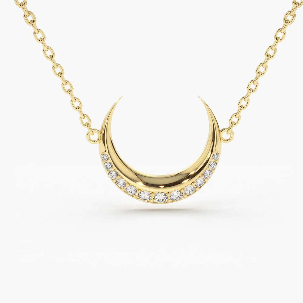 400548_c83dd381eb29401bbe0b2fcfdee556aamv2.webp 925 Silver Diamond Crescent Moon Necklace - Image 1
